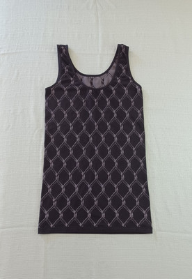 Rock & Republic Tank Top Women's XS Black & Gray Chain Link Print Stretch Tank