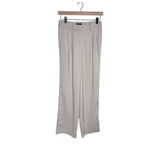 Quince Stretch Crepe Pleated Wide Leg Pants Sand High Rise Size 4 Career