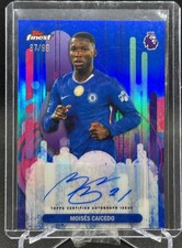 2025-26 Topps Finest Premier League MOISES CAICEDO BLUE AUTO #FA-MC /99 Chelsea