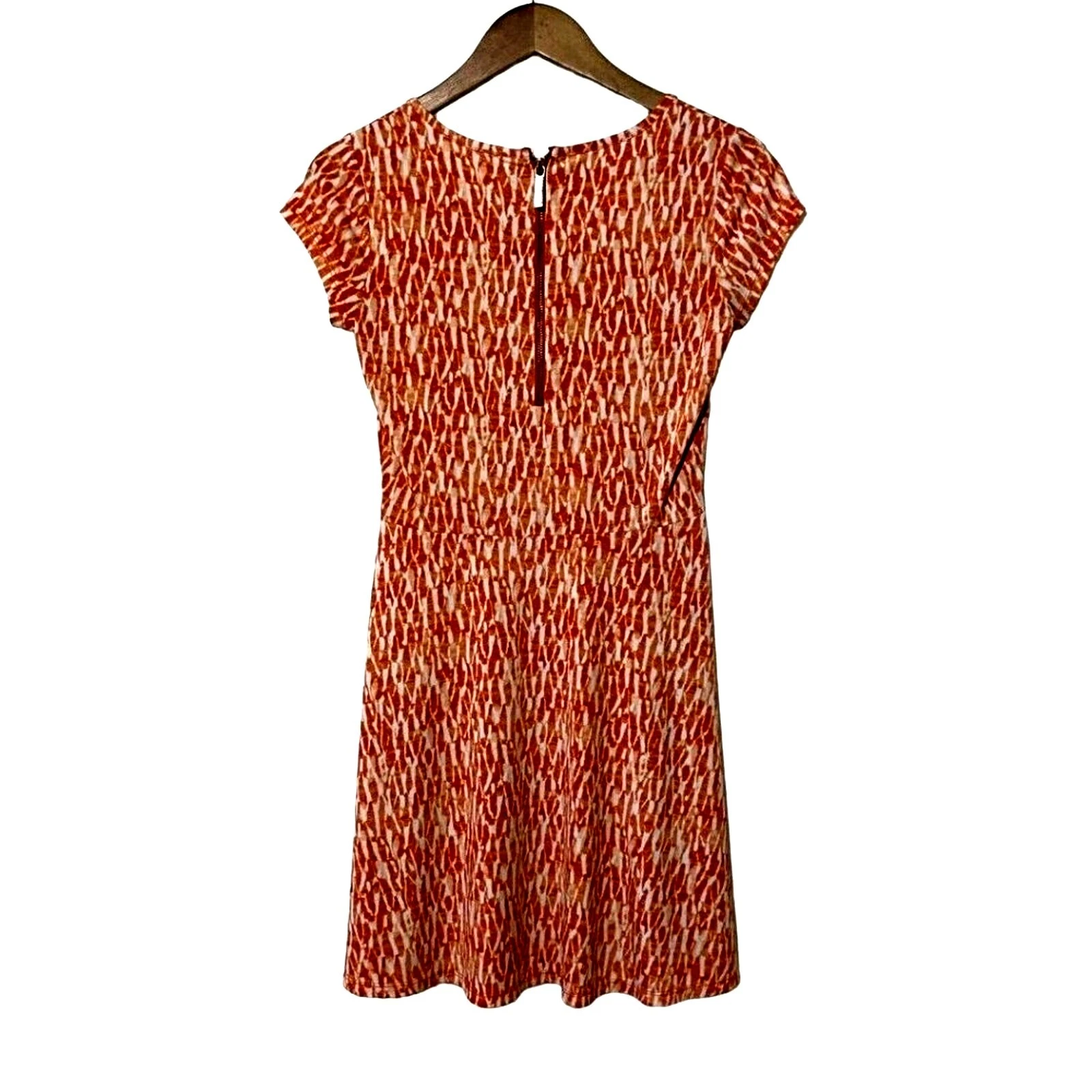 Abito Michael Kors donna XS arancione e bianco fantasia manica ad aletta