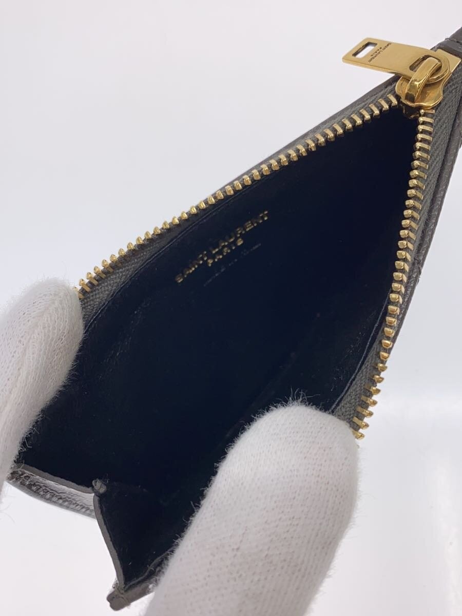 YVES SAINT LAURENT Card Case Leather KHK Plain Women's thumbnail 4