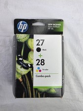 Genuine HP Black And Tri-Color Printer Ink 27  28 Combination Pack Expires 2012