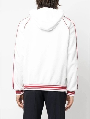 Gucci GG White Stripe Logo Embossed All-Over. Hoodie Jacket. Size