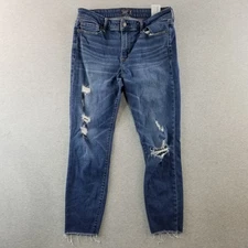 Abercrombie Jeans Women's Sz 28/6 Harper Ankle MedWash Nromcore Cute NiceQuality