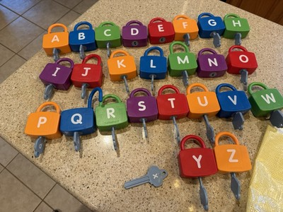 #ad LAKESHORE ALPHABET LEARNING LOCKS Set Lot WITH KEYS *Missing Pieces See Details $18.00