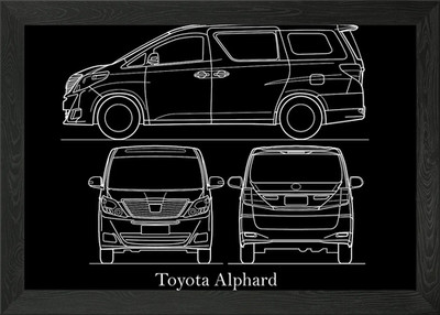 Toyota Alphard 2015 Gerahmtes Wandbild Poster Leinwanddruck Bild