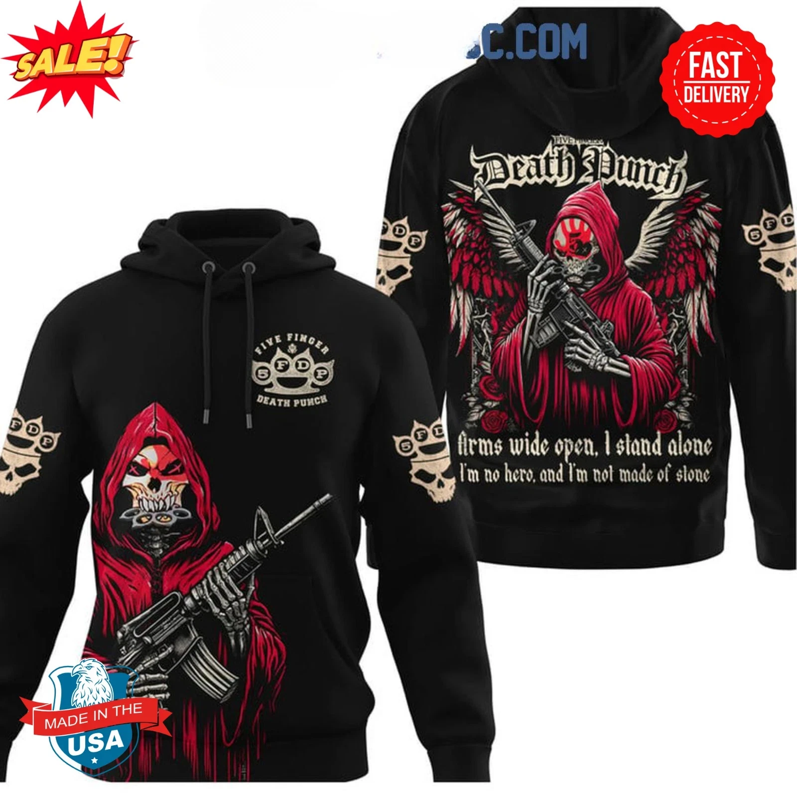 Five Finger Death Punch Arms Wide Open I Stand Alone 3D Hoodie