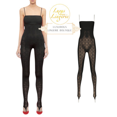 INTRICATE SHEER PATTERN JUMPSUIT Wolford L X SIMKHAI black Ganzkörper Einteiler