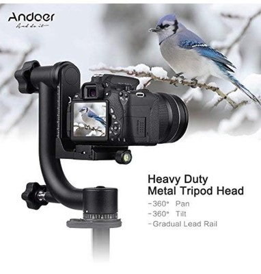Andoer Professional Gimbal Head Heavy Duty Metal 360° Panoramic Tripod Head
