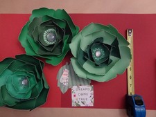 Paper Flowers Set of 3 paper flowers wall decor Wall Art Gifts