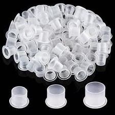 Tattoo Ink Caps, 300 Pack Disposable Clear Pigment Cups with Wide Flange Base  