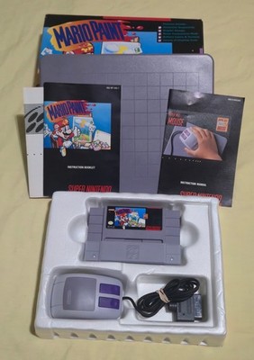 Mario Paint (Super Nintendo, 1992) SNES Complete W/ Box, Mouse, Pad, Manuals CIB