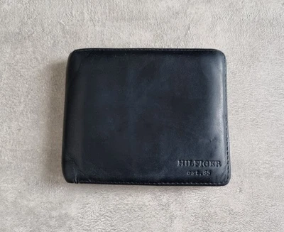 Hilfiger Premium Geldbörse Geldbeutel Leder Schwarz Trifold Original NP 99€ TOP! - Bild 1 von 4
