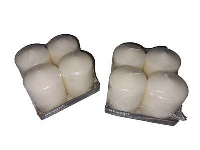 HEMSJÖ Ikea Blockkerze Stumpe duftneutral, 8cm naturfarben ## 2x 4 Stück Pack