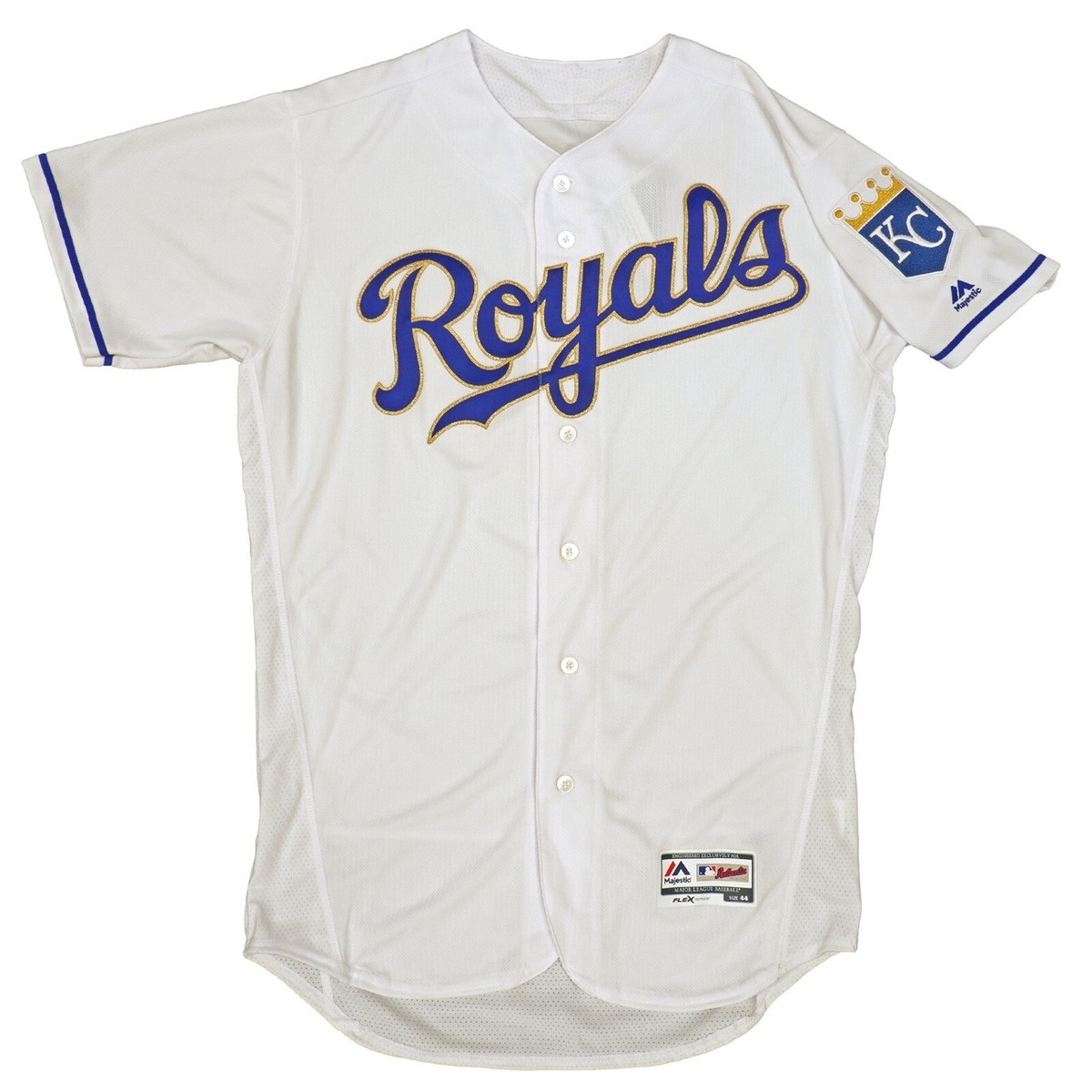 AUTHENTIC MAJESTIC SIZE 48 XL KANSAS CITY ROYALS WHITE FLEX BASE