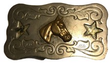 Vintage Horse On Nickel Silver Belt Buckle Chambers Belt Co. Phoenix, AZ