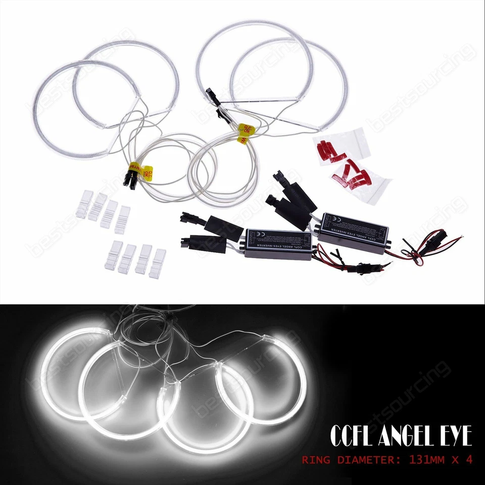 4X131mm CCFL Angel Eyes RINGE STANDLICHT Standlichtringe für BMW E36 E38 E39 E46 - Bild 2 von 4
