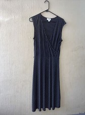 Ann Taylor LOFT Women's Wrap Dress Size 6 Sleeveless Pin Stripe Black ***READ**