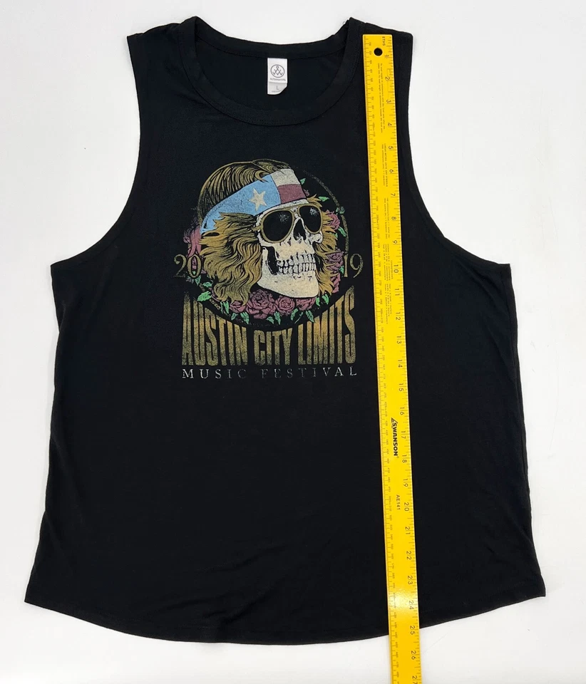 Camisa Austin City Limits Mujer Grande Negra Tanque 2019 Music Guns Roses Eilish Ca Foto 4 de 4