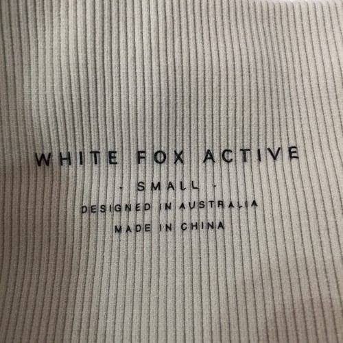 White fox bike shorts womens S beige stretch tights fitness gym 107743 - Picture 4 of 8