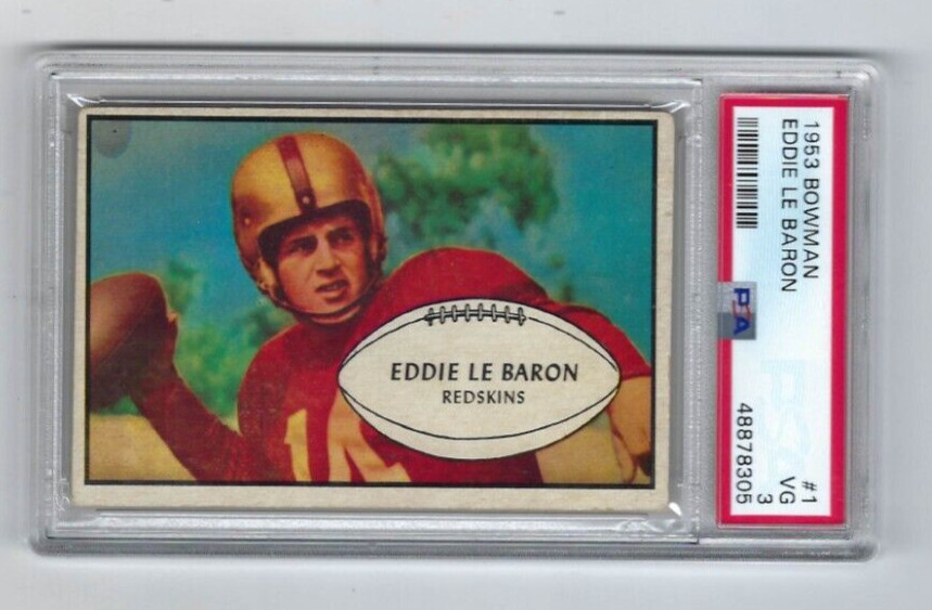 1953 Bowman football card #1 Eddie LeBaron Washington Redskins PSA 3 inv#8305