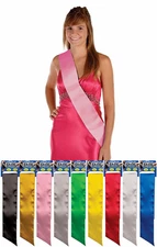 BACHELORETTE PAGEANT BIRTHDAY BABY SHOWER HEN PARTY BLANK PLAIN SATIN SASH DIY