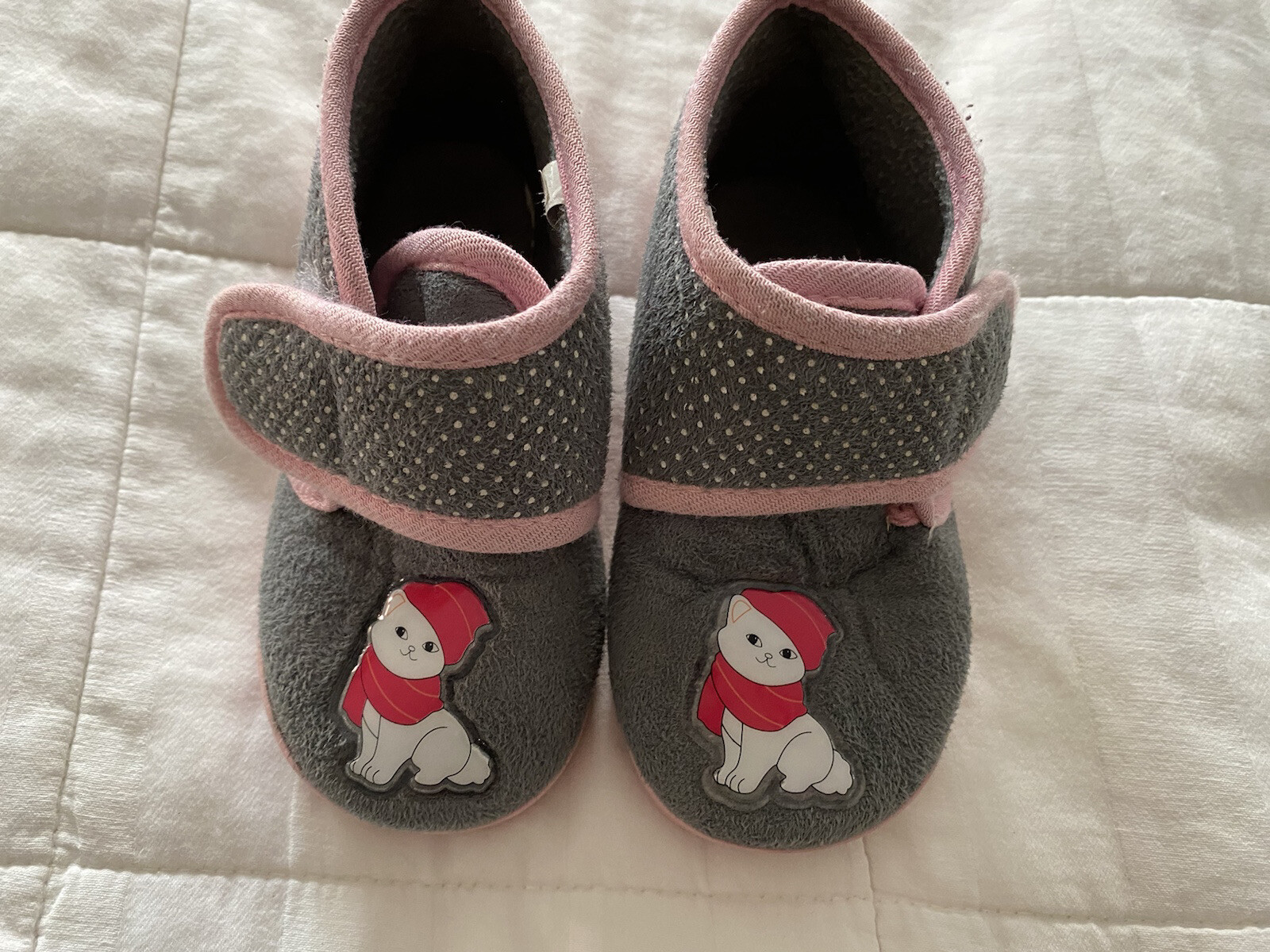 SAOLA Pantofole calde grigie e rosa bambina suola antiscivolo taglia neonato 8