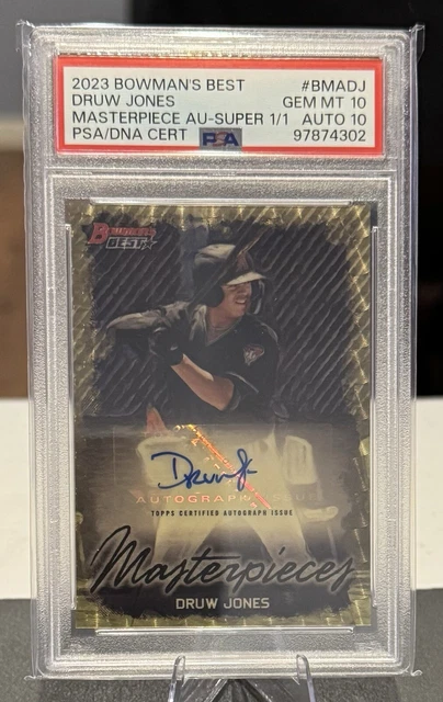 2023 Bowmans Best - BMA-DJ Druw Jones 1/1 Superfractor Masterpieces Auto PSA 10