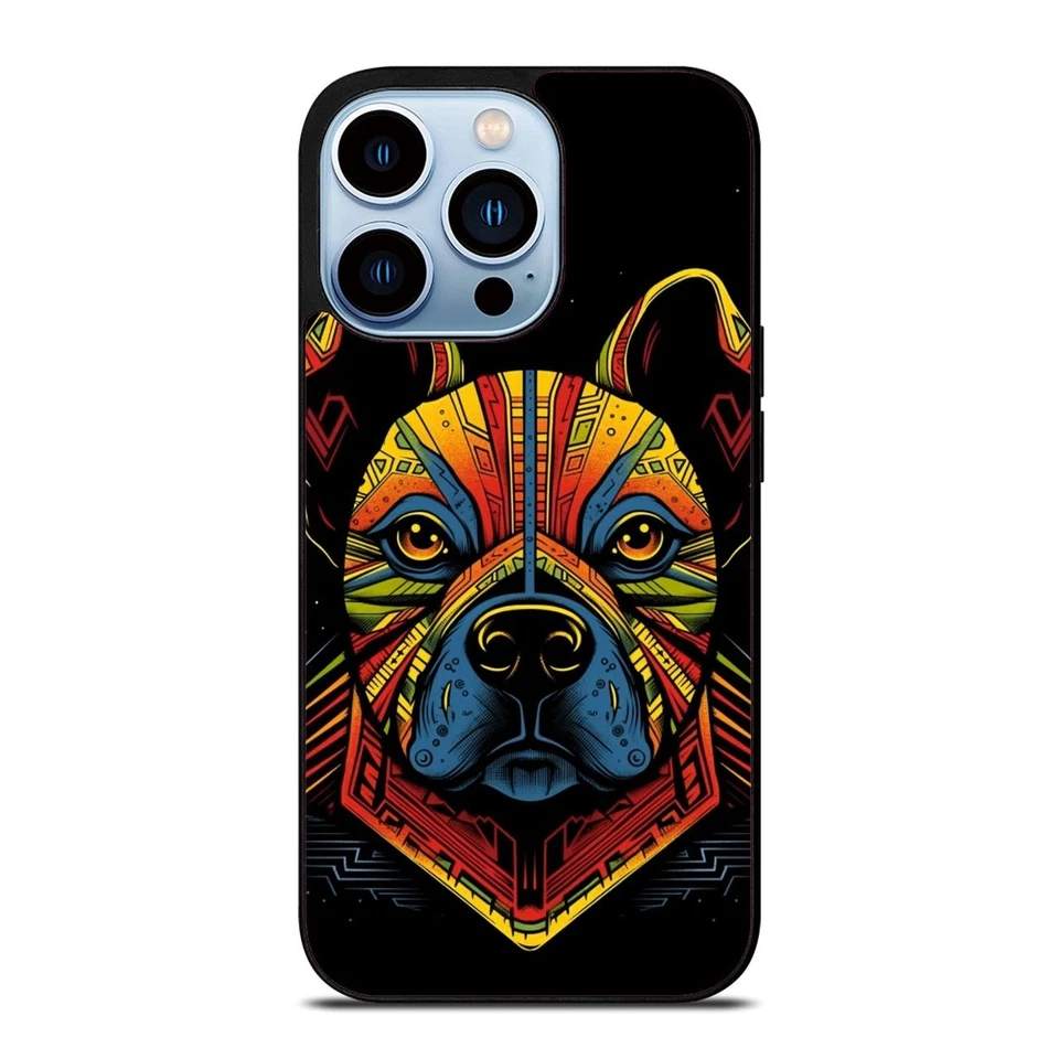 Rugged Cover angel pitbull dog tattoo For iPhone 11 12 13 14 15 Pro Max - Image 3 of 4