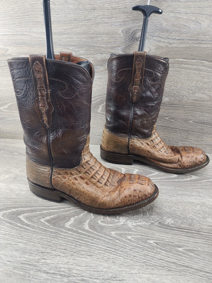 Black Jack Handmade USA 9D Gator Alligator Leather Round Toe Ropers ...