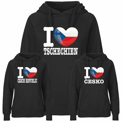 Hoodie LOVE TSCHECHIEN Damen WM Pulli Pullover Liebe Herz Land EM FanShirts4u