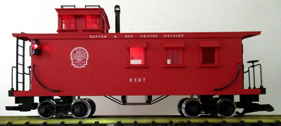 DELTON 4275  #0587 DENVER & RIO GRANDE CABOOSE W/LIGHTED MARKERS & LIGHTING