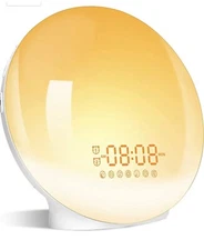 Wake Up Light Sunrise Alarm Clock, LBell Clock Radio, 7 Colored Night Light
