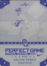 DELVIN PEREZ 2015 Leaf Perfect Game All-American SHOWCASE Rookie Press Plate 1/1
