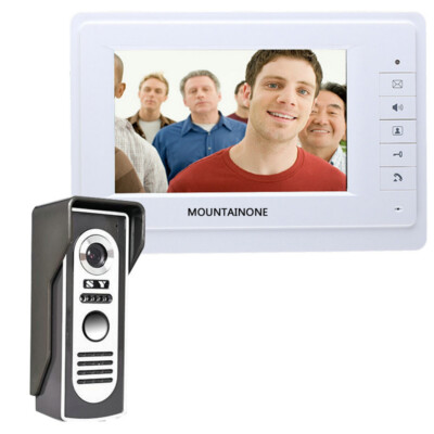 7'' TFT LCD Monitor Wired Color Video Door Phone Doorbell Home Intercom System