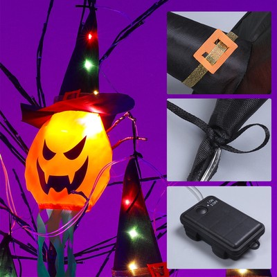 Halloween Decorations Light Hanging Ghost Pumpkin Hat Lamp Prop Outdoor ...