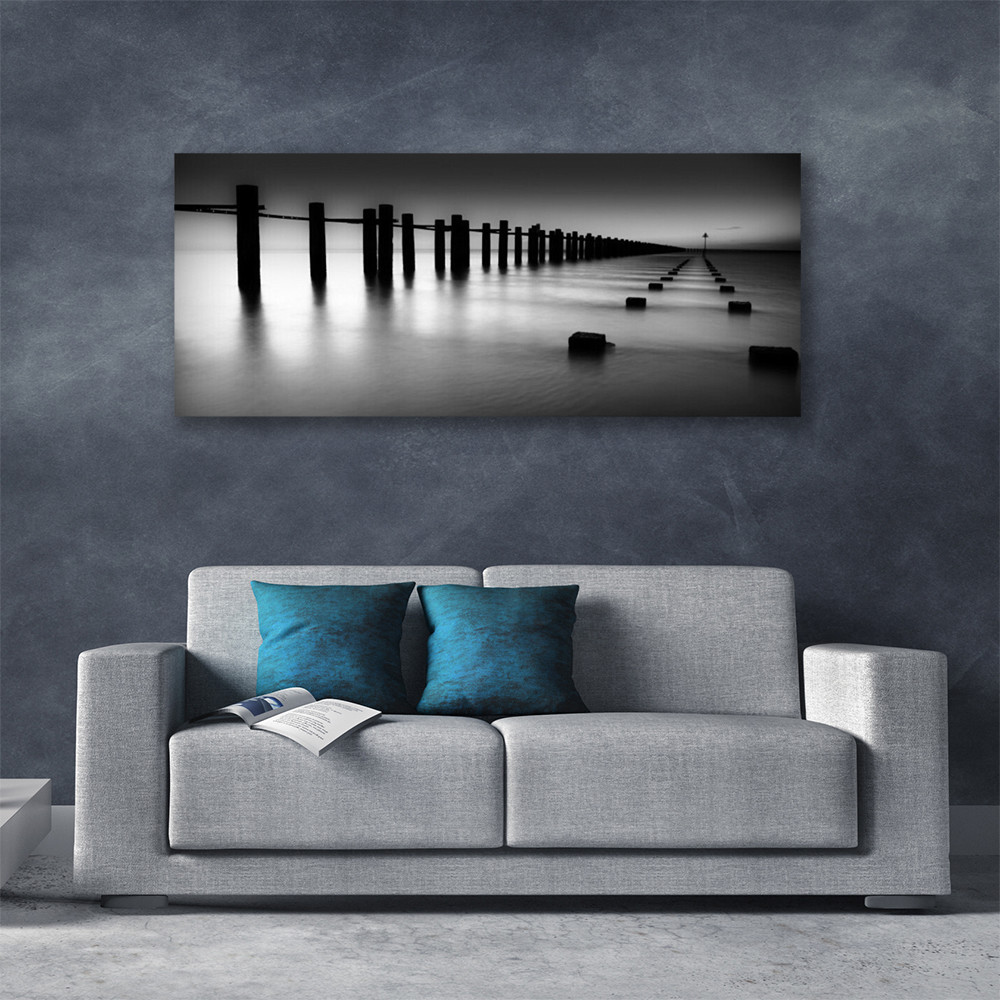 Impression sur toile architecture brouillard grand format tableau mural 125x50