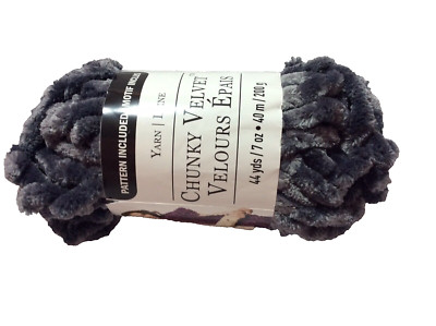 Loops & Threads Chunky Velvet Yarn  Gray 
