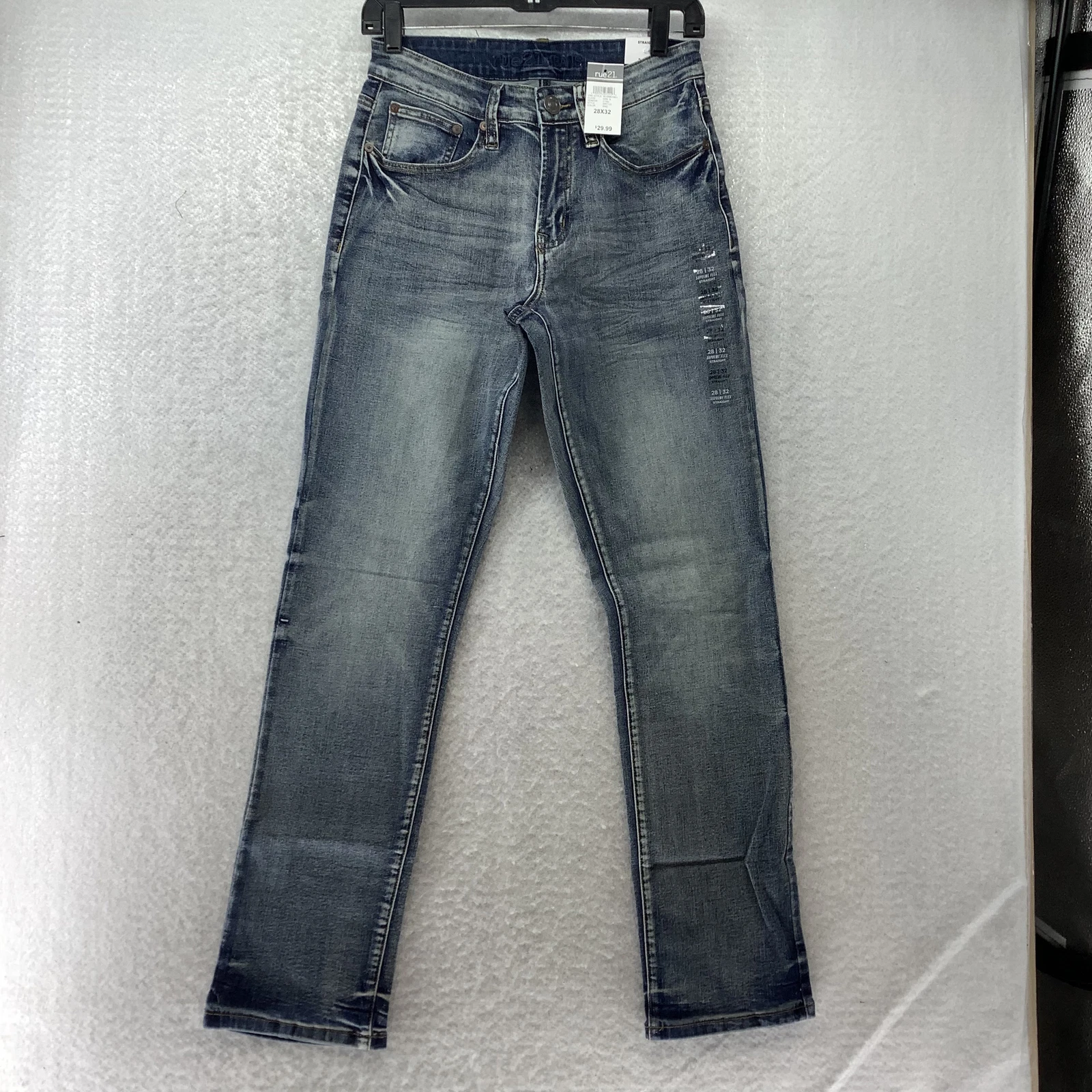 Jeans homme bleu moyen lavage Supreme Flex denim droit taille 28X32