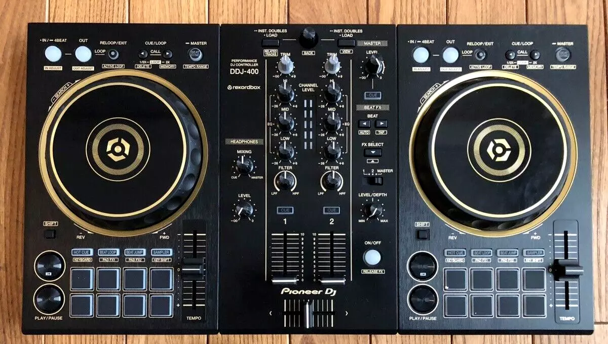 DJ Skins® Pioneer DJ DDJ 400 Skin Golden Polygon