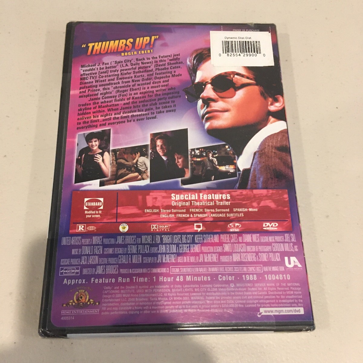 Bright Lights, Big City DVD - Michael J Fox Kiefer