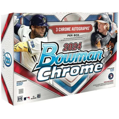2024 Bowman Chrome Baseball Factory Sealed HTA Hobby CHOICE Box 3 Autographs!