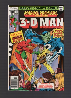 Marvel Premiere #36 - 2nd Appearance 3-D Man - High Grade Minus