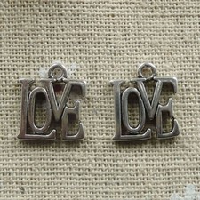 Free Ship 140 pcs tibetan silver LOVE charms 15x13mm L-042