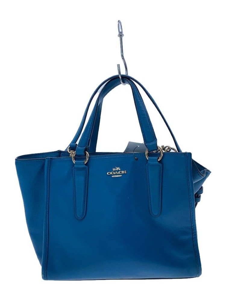 COACH handbag Crosby all leather Blue Used