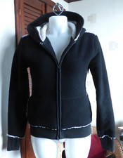 Ladies Teens Black Extra Thick Padded Hooded Bench Thick Fleece Lined Jacket -