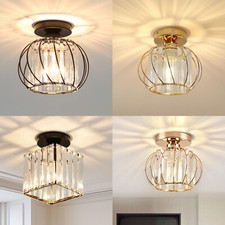 Kristall Deckenlampe Deckenleuchte Metall Mini Kronleuchter Wohnzimmer Flur E27