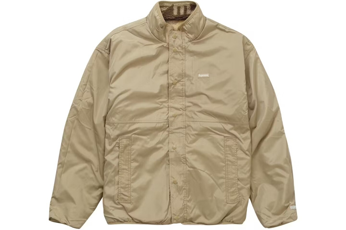Supreme Geo Reversible WINDSTOPPER Fleece Jacket Tan | eBay