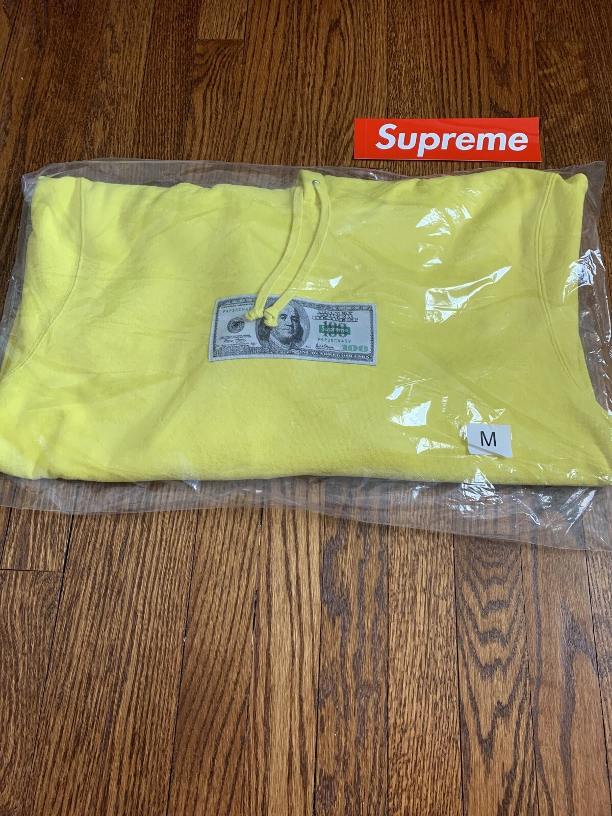 Sweat à capuche jaune Supreme Franklin taille M