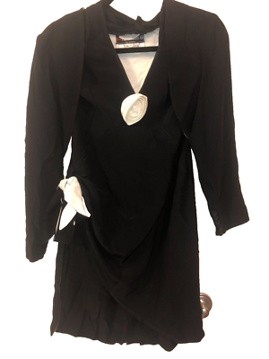 FENDI ITALY BLACK/CREAM DRESS W/JACKET COCKTAIL/EVENING/FORMAL (NEIMAN  MARCUS) 8